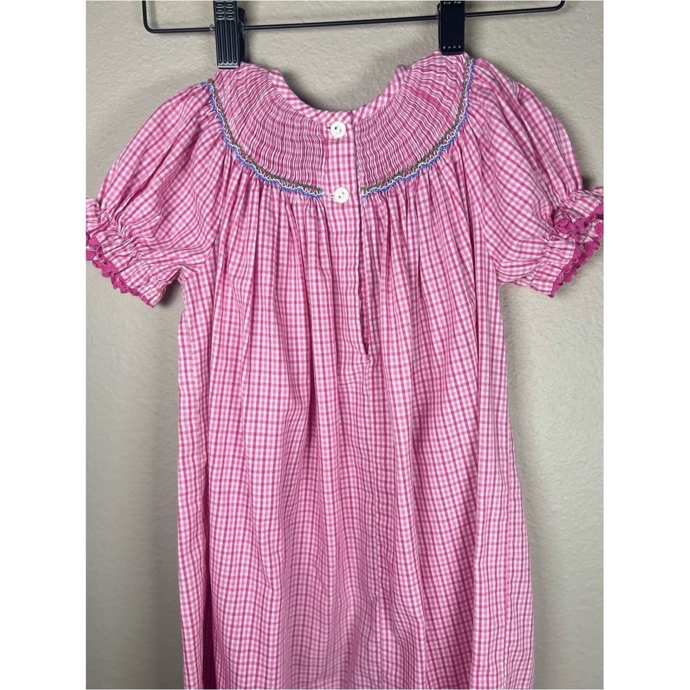 Bundle Smocked Bishop Dresses 3T 4T Pink Gingham Hula Paisley Sweet South - Picture 5 of 13
